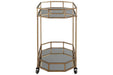 Daymont Gold Finish Bar Cart - Lara Furniture