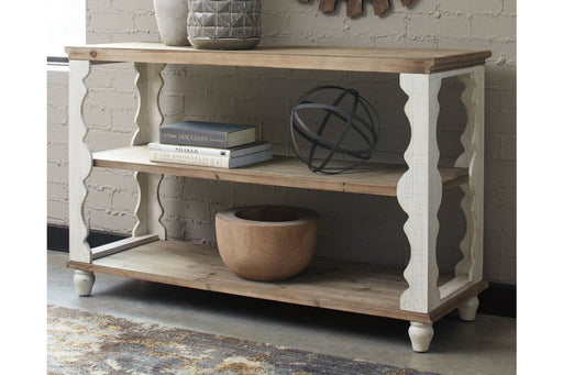 Alwyndale Antique White/Brown Sofa/Console Table - Lara Furniture