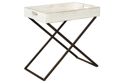 Janfield Antique White Accent Table - Lara Furniture