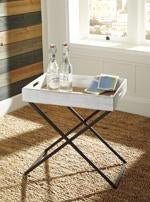 Janfield Antique White Accent Table - Lara Furniture