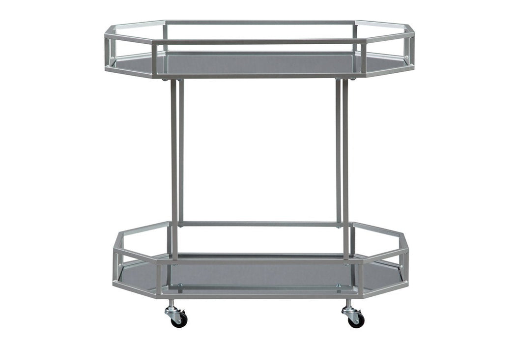 Kadinburg Silver Finish Bar Cart - Lara Furniture