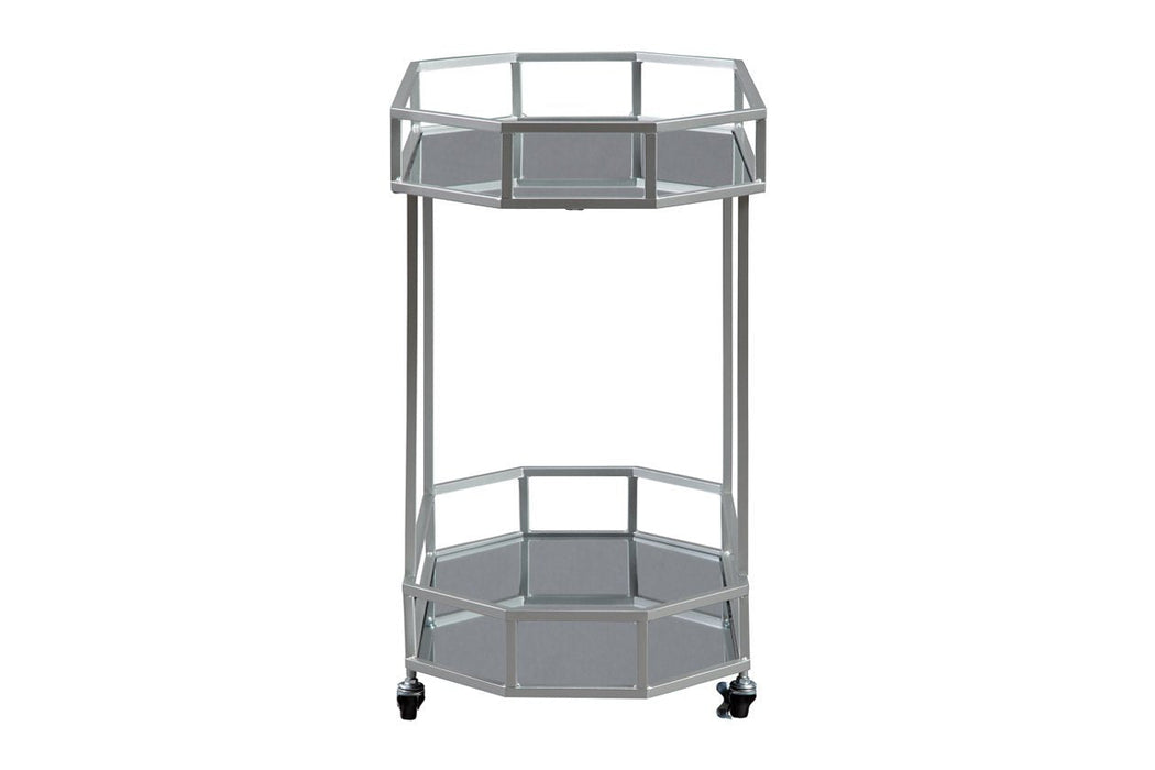 Kadinburg Silver Finish Bar Cart - Lara Furniture