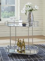 Kadinburg Silver Finish Bar Cart - Lara Furniture