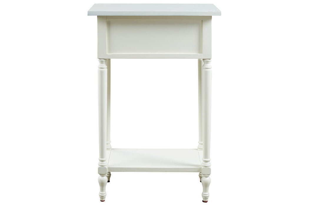 Juinville White Accent Table - Lara Furniture