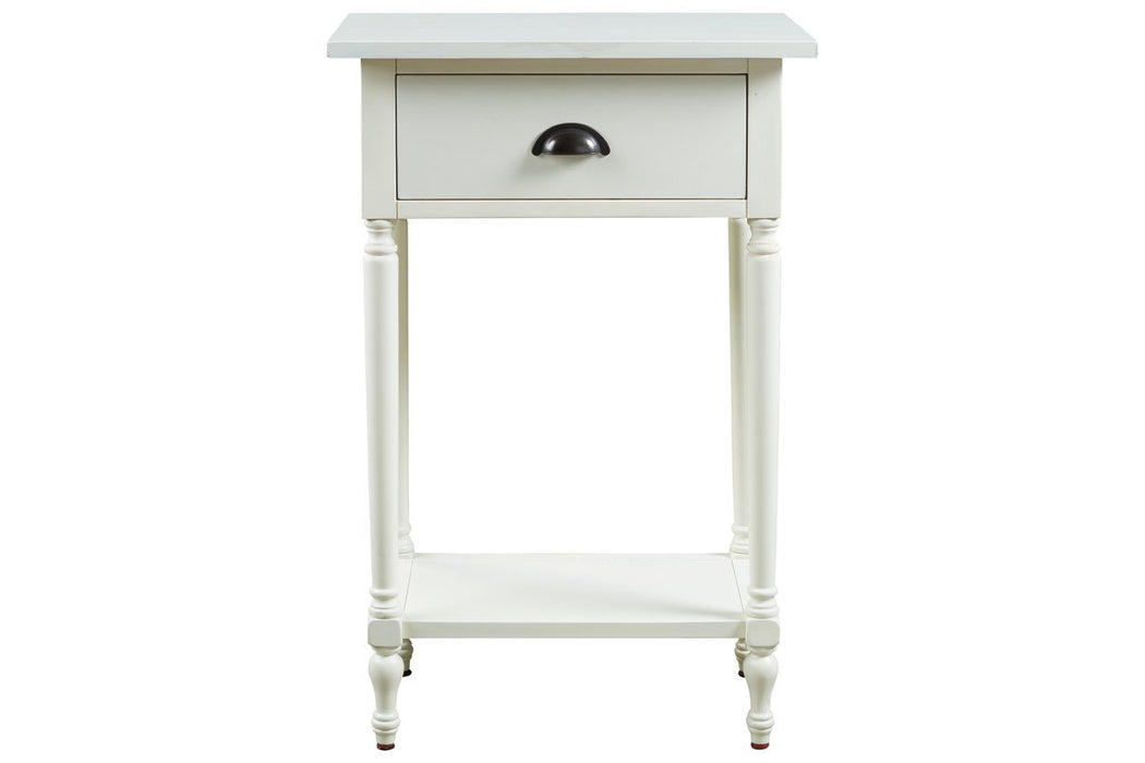 Juinville White Accent Table - Lara Furniture