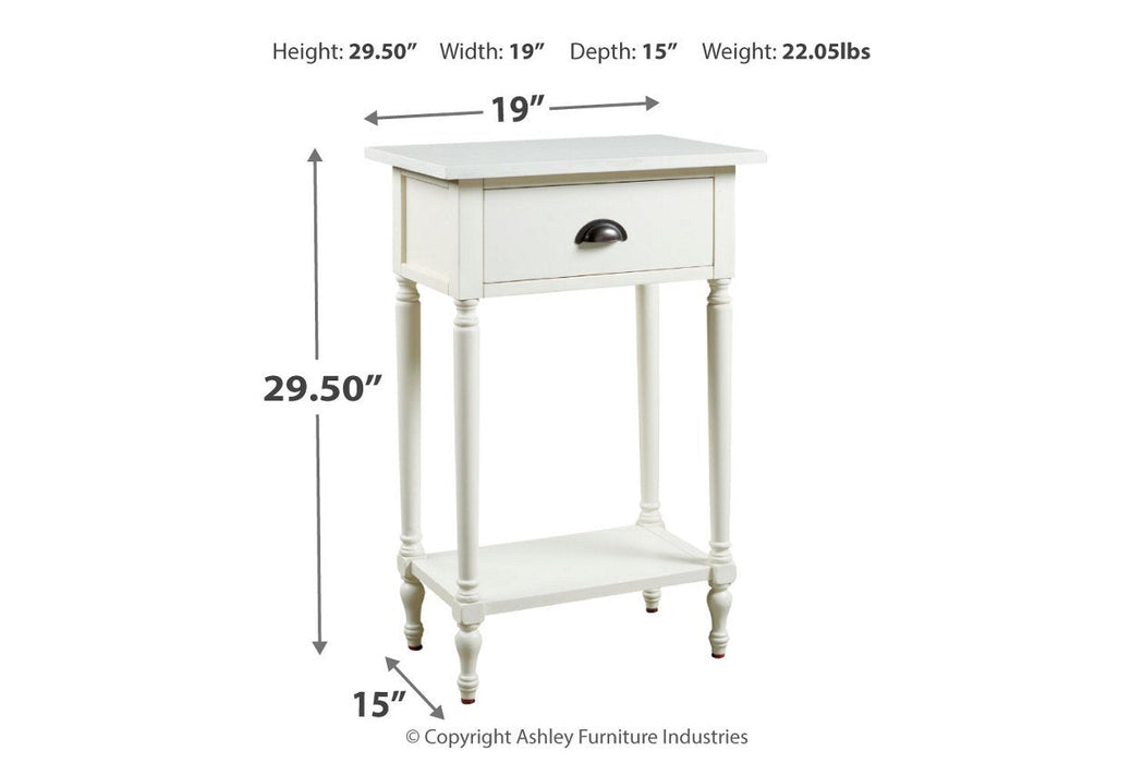 Juinville White Accent Table - Lara Furniture