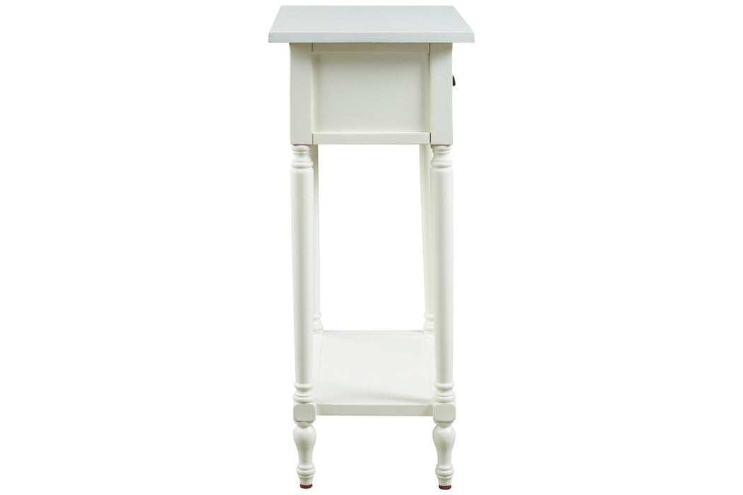 Juinville White Accent Table - Lara Furniture