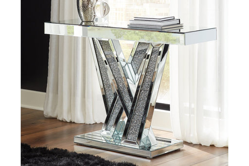 Gillrock Mirror/Silver Finish Console Table - Lara Furniture