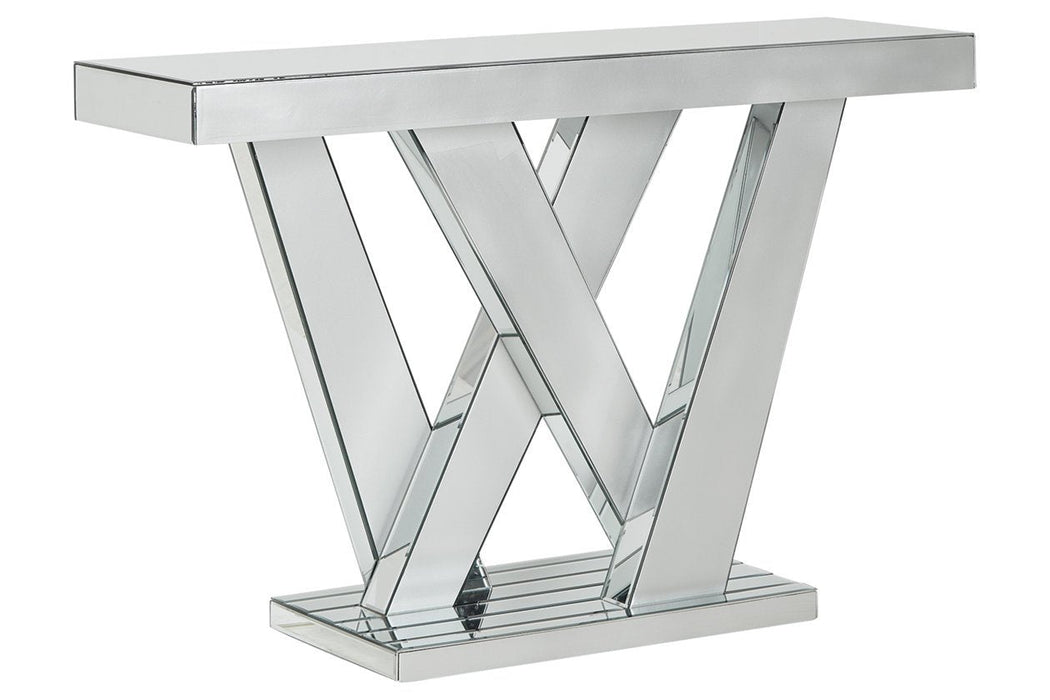 Gillrock Mirror/Silver Finish Console Table - Lara Furniture