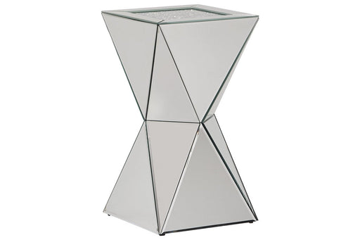 Gillrock Mirror/Silver Finish Accent Table - Lara Furniture