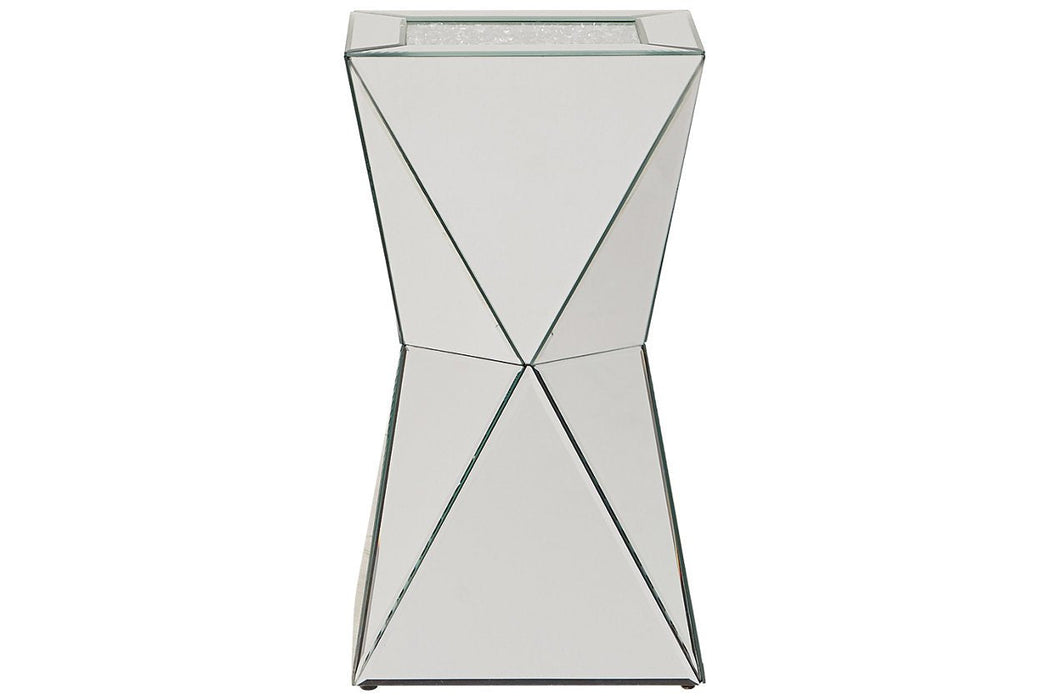 Gillrock Mirror/Silver Finish Accent Table - Lara Furniture