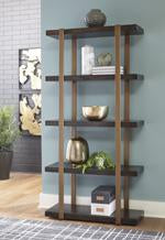 Beckville Gold Finish/Brown Bookcase - Lara Furniture