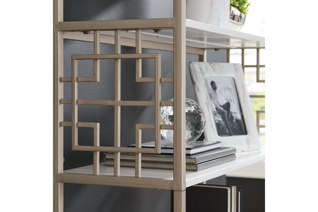 Glenstone Champagne/White Bookcase - Lara Furniture