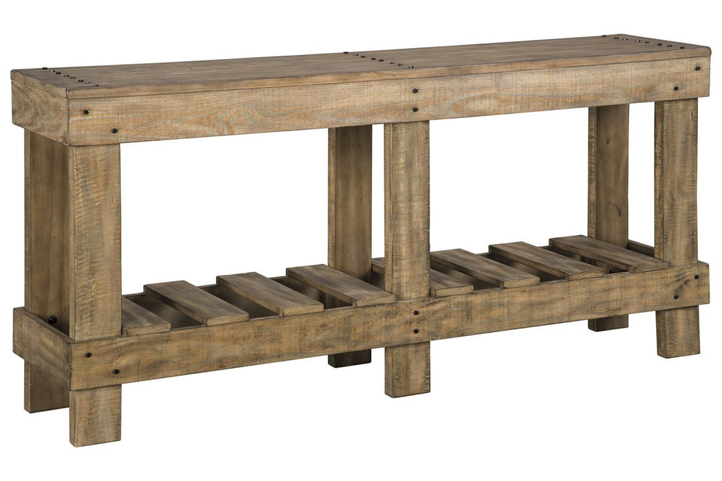 Susandeer Brown Sofa/Console Table - Lara Furniture