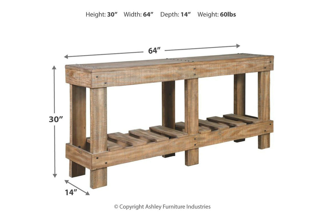 Susandeer Brown Sofa/Console Table - Lara Furniture