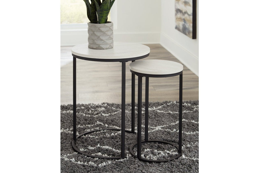 Briarsboro White/Black Accent Table (Set of 2) - lara Furniture