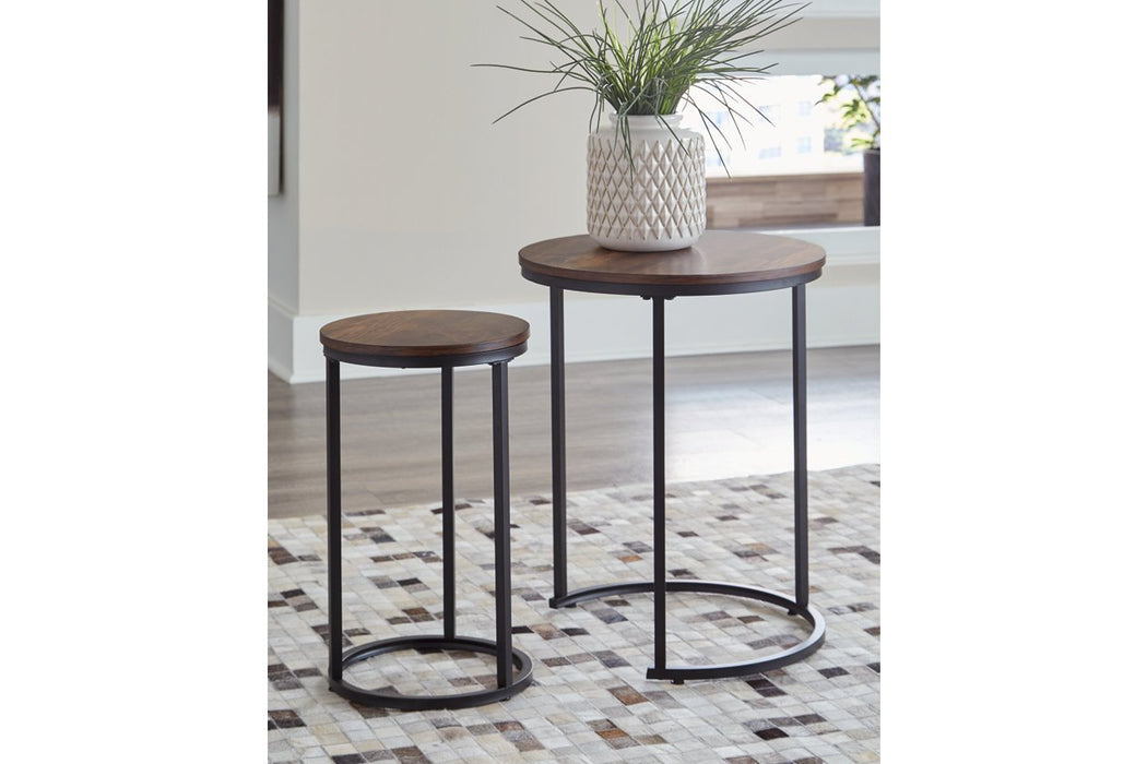 Briarsboro Brown/Black Accent Table (Set of 2) - Lara Furniture