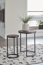 Briarsboro Brown/Black Accent Table (Set of 2) - Lara Furniture