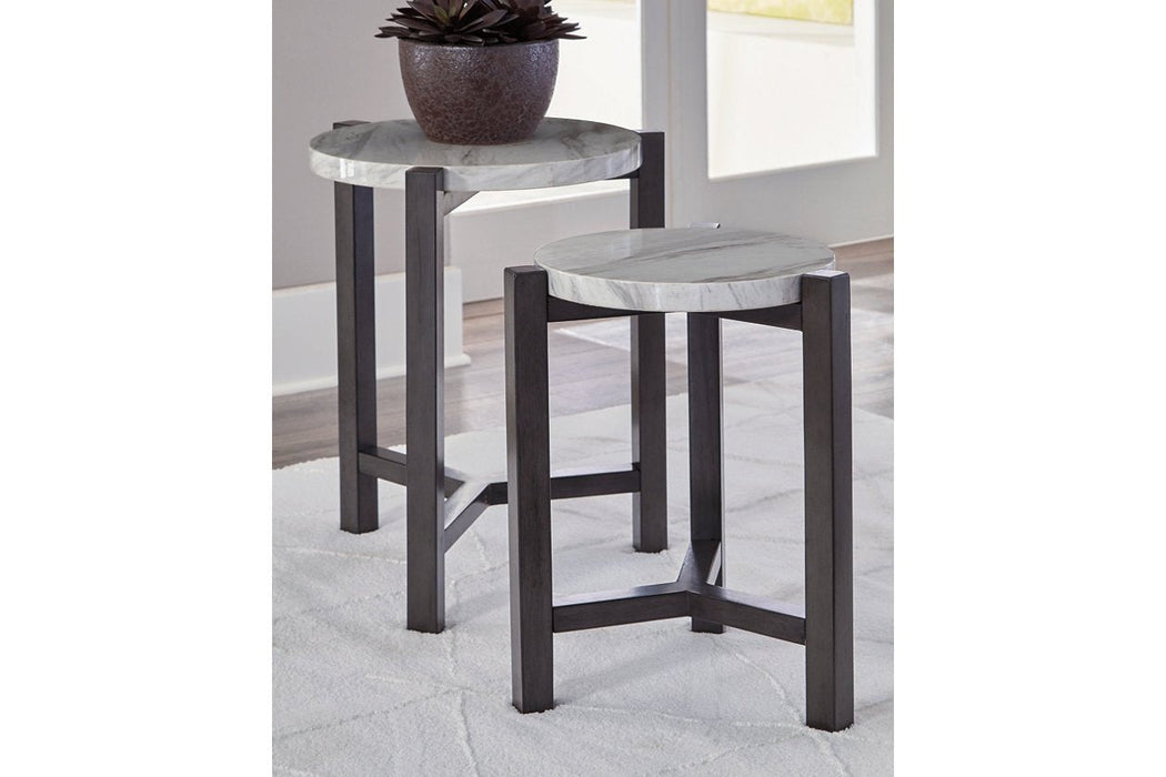 Crossport Gray/White/Brown Accent Table (Set of 2) - Lara Furniture