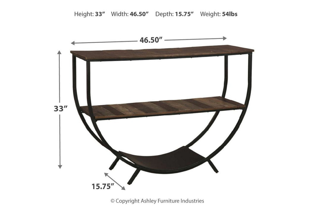 Lamoney Gray/White/Brown Sofa/Console Table - Lara Furniture