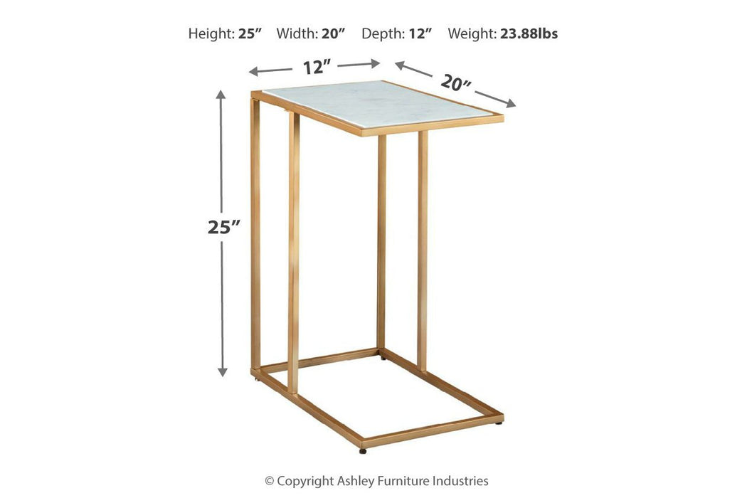 Lanport Champagne/White Accent Table - Lara Furniture