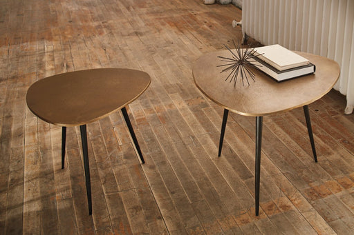 Shemleigh Black/Brass Finish Accent Table (Set of 2) - Lara Furniture