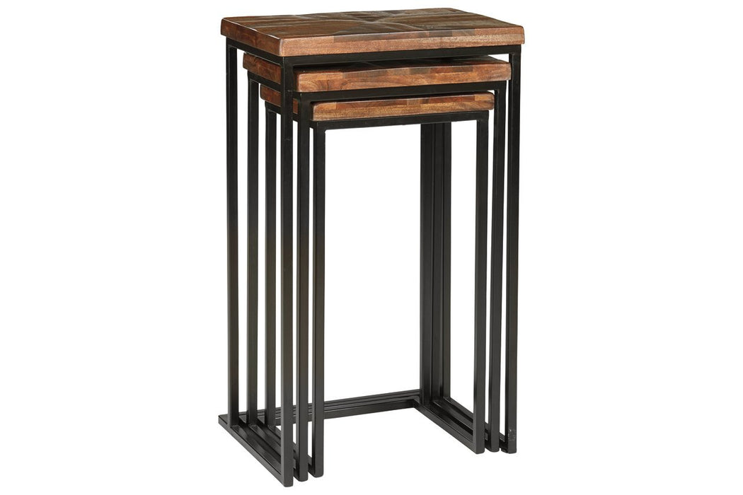 Cainthorne Brown/Black Accent Table (Set of 3) - Lara Furniture