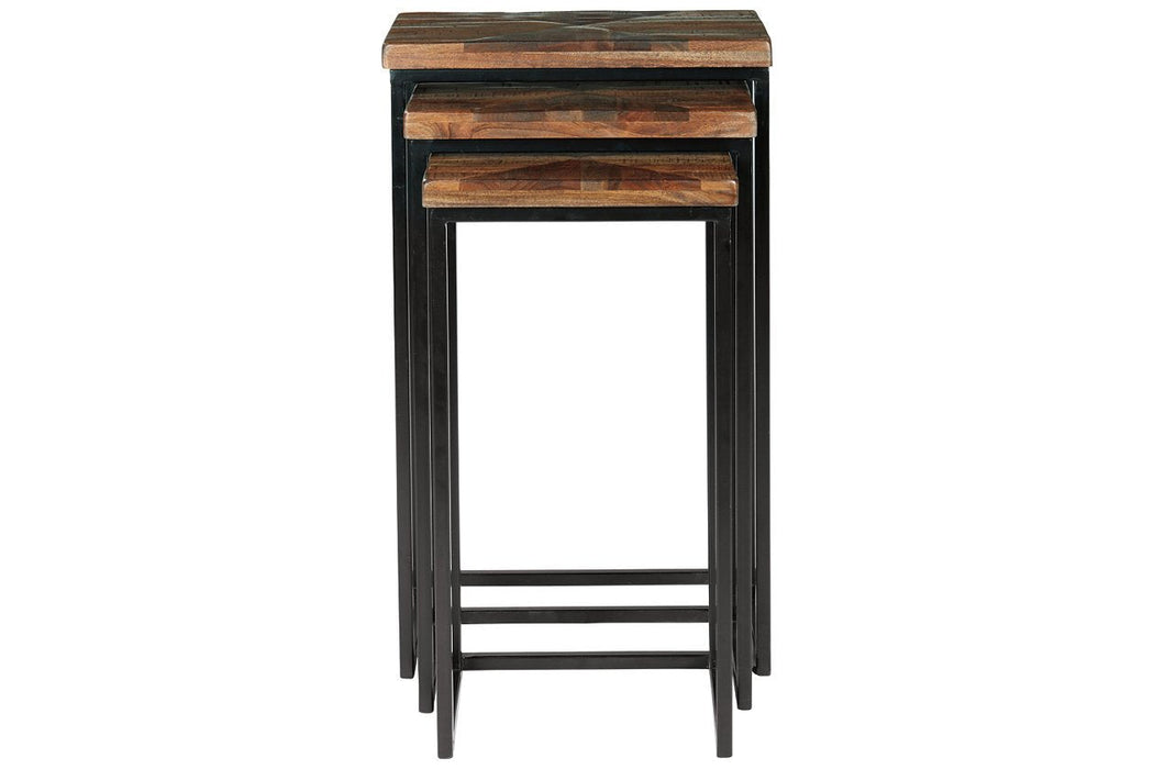 Cainthorne Brown/Black Accent Table (Set of 3) - Lara Furniture