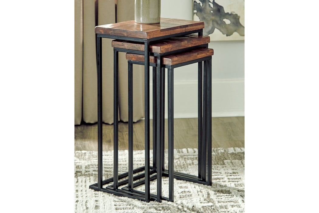 Cainthorne Brown/Black Accent Table (Set of 3) - Lara Furniture