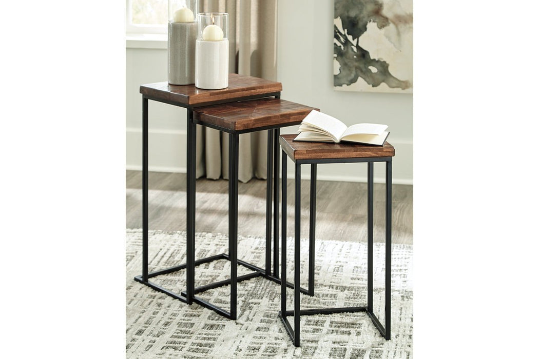 Cainthorne Brown/Black Accent Table (Set of 3) - Lara Furniture