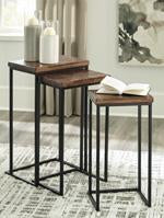 Cainthorne Brown/Black Accent Table (Set of 3) - Lara Furniture