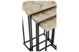 Cainthorne Distressed White/Black Accent Table (Set of 3) - Lara Furniture