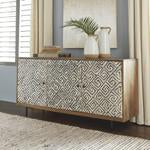 Kerrings Brown/Black/White Accent Cabinet - Lara Furniture