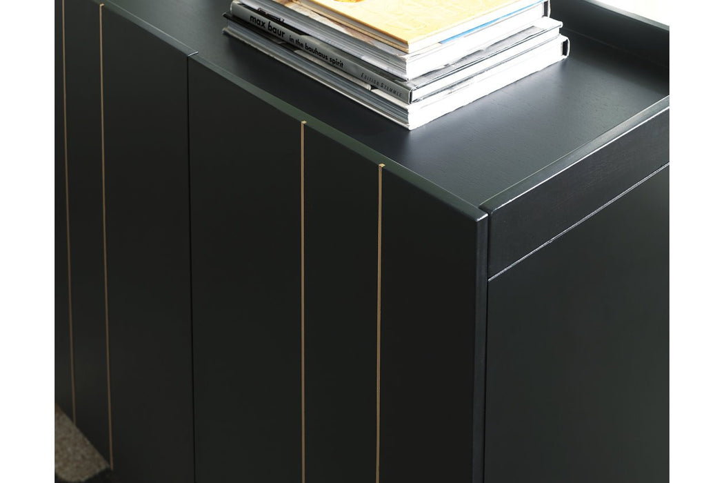 Brentburn Black/Gold Finish Accent Cabinet - Lara Furniture