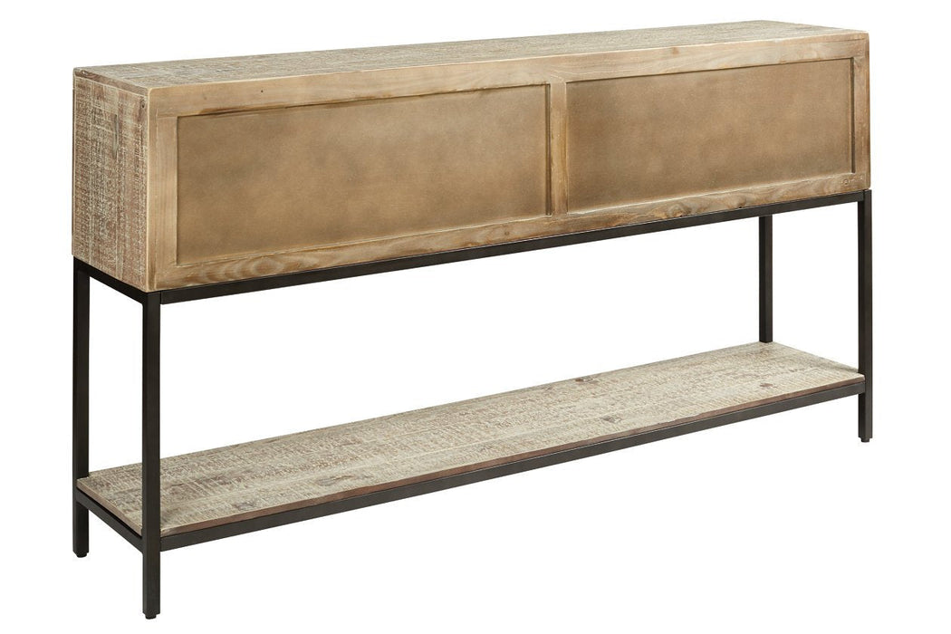 Roanley Distressed White Sofa/Console Table - Lara Furniture