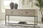 Roanley Distressed White Sofa/Console Table - Lara Furniture