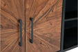 Shayland Black/Brown Accent Cabinet - Lara Furniture