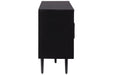 Shayland Black/Brown Accent Cabinet - Lara Furniture