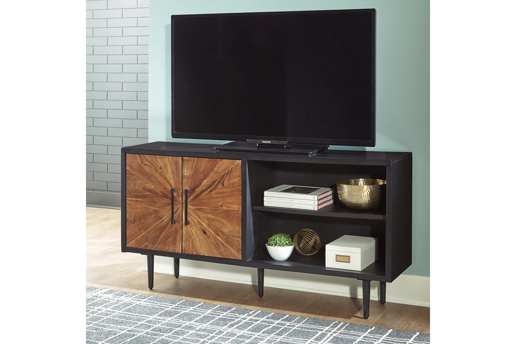 Shayland Black/Brown Accent Cabinet - Lara Furniture