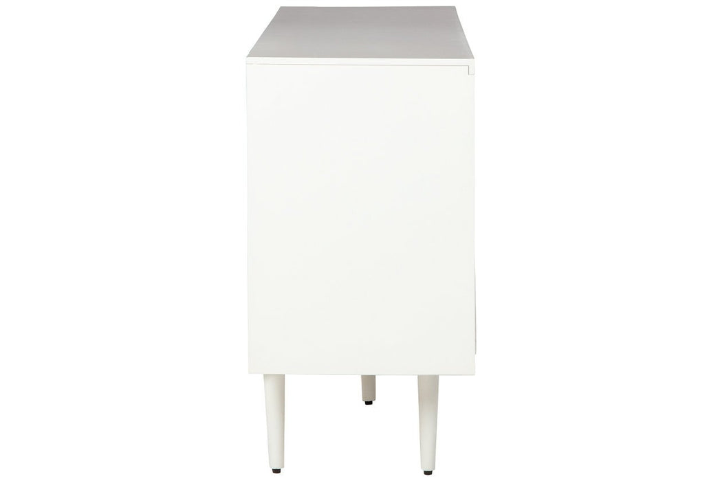 Shayland White/Brown Accent Cabinet - Lara Furniture