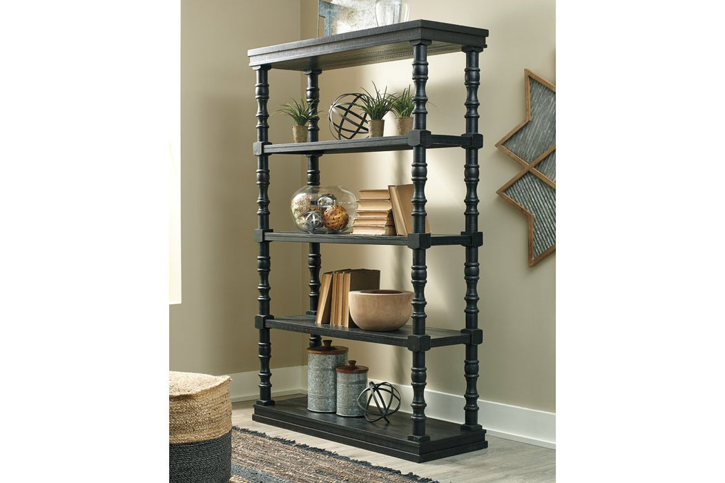 Dannerville Antique Black 74" Bookcase - Lara Furniture