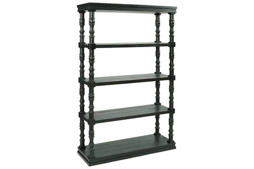 Dannerville Antique Black 74" Bookcase - Lara Furniture