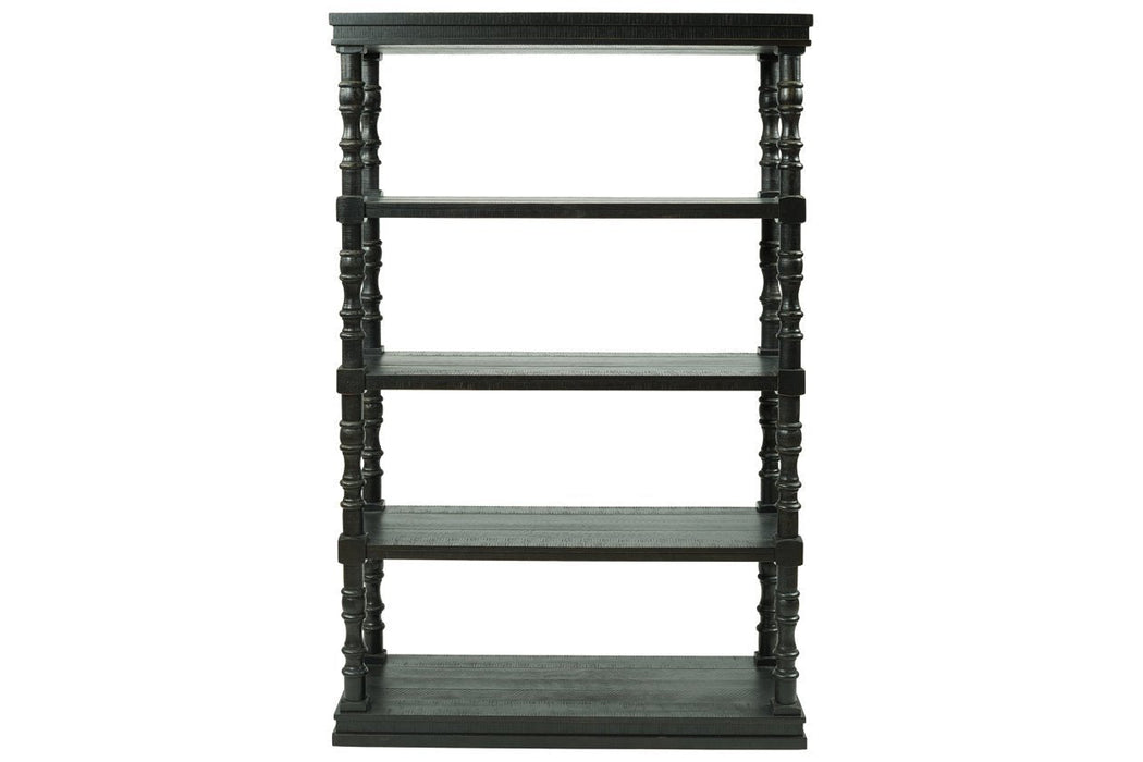 Dannerville Antique Black 74" Bookcase - Lara Furniture