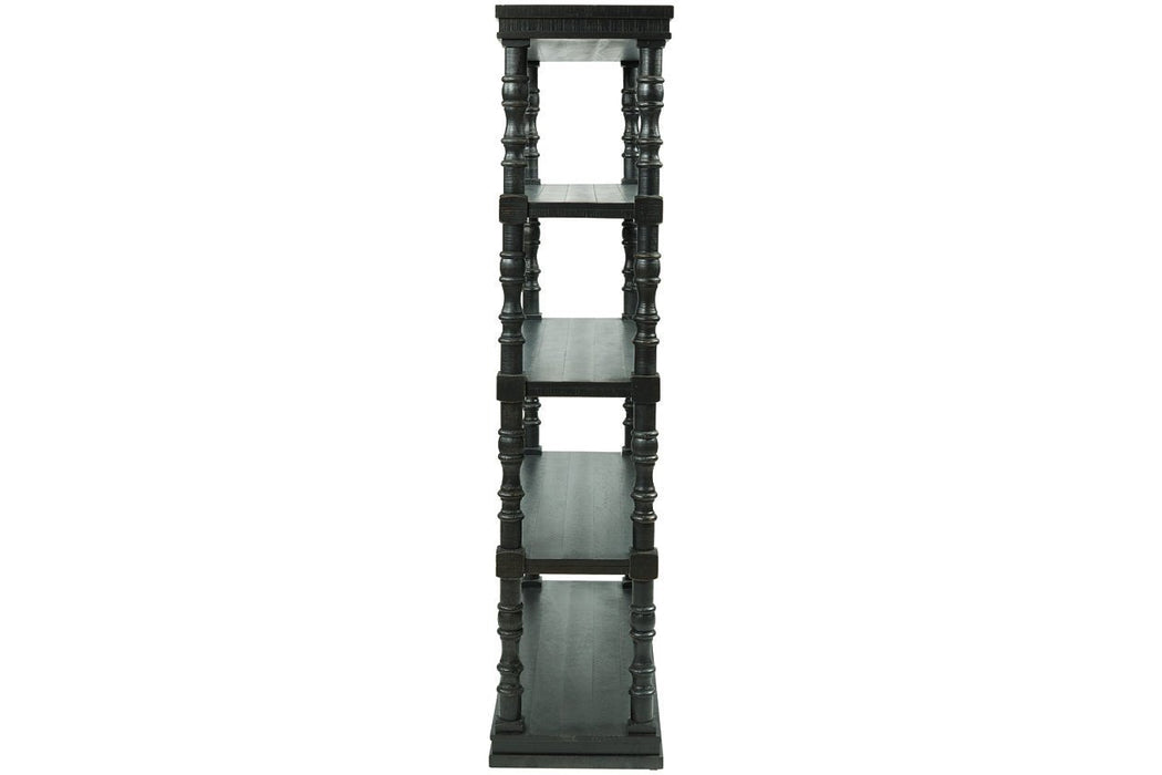 Dannerville Antique Black 74" Bookcase - Lara Furniture