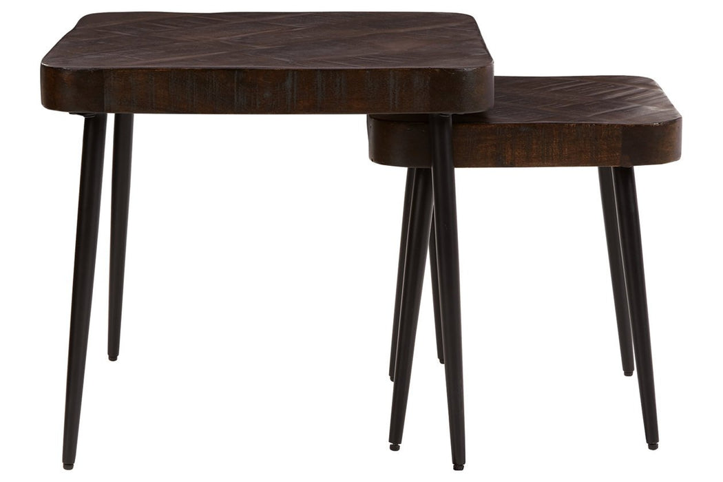 Ravenwood Brown/Black Accent Table (Set of 2) - Lara Furniture