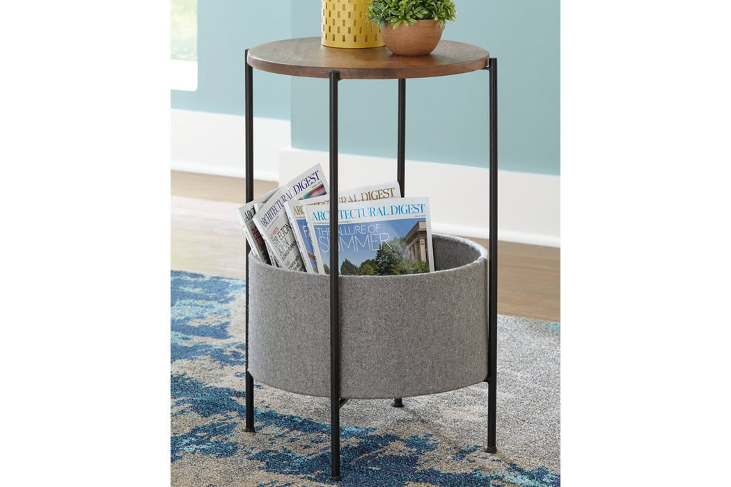 Brookway Black/Light Gray Accent Table - Lara Furniture