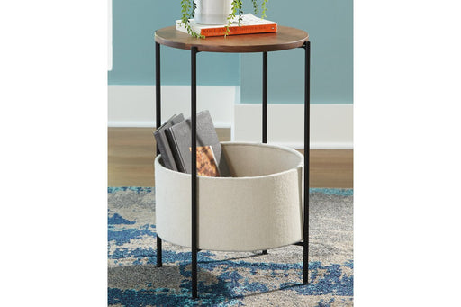 Brookway Black/Cream Accent Table - Lara Furniture