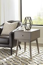 Paulrich Antique Gray Accent Table - Lara Furniture