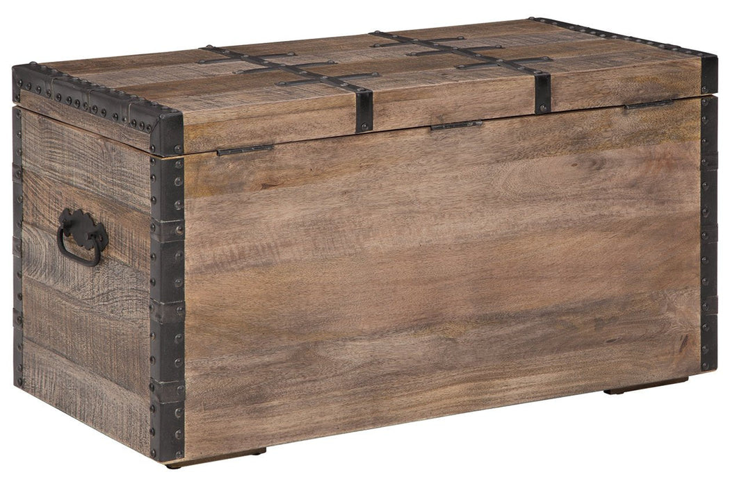 Dartland Distressed Gray Storage Trunk - Lara Furniture