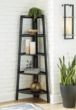 Bernmore Black Corner Shelf - Lara Furniture